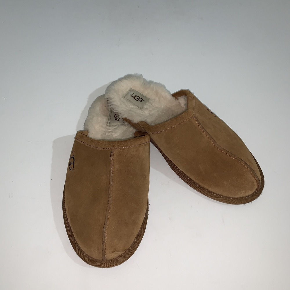 UGG Mule Slipper Womens 9 Pearle Brown Suede Chestnut Shearling Lined Indoor